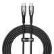 Baseus ACC Baseus Glimmer Series Fast Charging Data Cable Type-C to Type-C 100W 2m gyorstöltő adatkábel, fekete