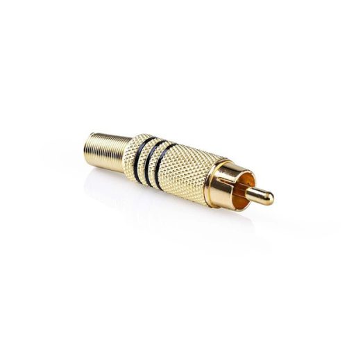 Nedis CAGP24900BK RCA csatlakozó, 10 db, Egyenes, Aranyozott,  Forrasztható, Kábel bemeneti átmérő: 7,0 mm, Fém