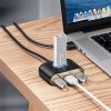 Baseus Square Round 4-in-1 USB Type-A HUB dokkoló állomás, 1 m, fekete