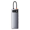 Baseus Metal Gleam 9-in-1 Multifunctional USB Type-C HUB dokkoló állomás, szürke