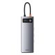 Baseus Metal Gleam 9-in-1 Multifunctional USB Type-C HUB dokkoló állomás, szürke
