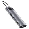Baseus Metal Gleam 9-in-1 Multifunctional USB Type-C HUB dokkoló állomás, szürke