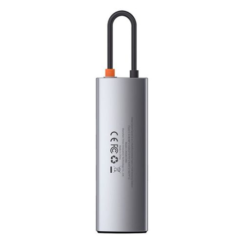 Baseus Metal Gleam 8-in-1 USB Type-C HUB dokkoló állomás, szürke