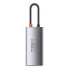 Baseus HUB Baseus Metal Gleam 4-in-1 Multifunctional USB Type-C HUB dokkoló állomás, szürke