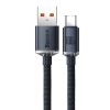 Baseus Crystal Shine USB Type-A – USB Type-C, 100W gyorstöltő adatkábel, 2m, fekete