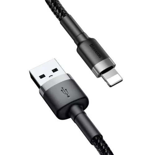 Baseus ACC Baseus Cafule USB Type-A – iPhone, 2.4A gyorstöltő adatkábel, 0.5m, szürke/fekete
