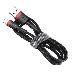   Baseus Cafule USB Type-A – iPhone, 2.4A gyorstöltő adatkábel, 1m, piros/fekete