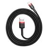 Baseus Cafule USB Type-A – iPhone, 2.4A gyorstöltő adatkábel, 1m, piros/fekete