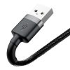 Baseus ACC Baseus Cafule USB for iPhone 2.4A 1m gyorstöltő adatkábel, szürke/fekete