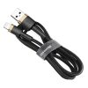 Baseus Cafule USB Type-A – iPhone, 2.4A gyorstöltő adatkábel, 1m, arany/fekete