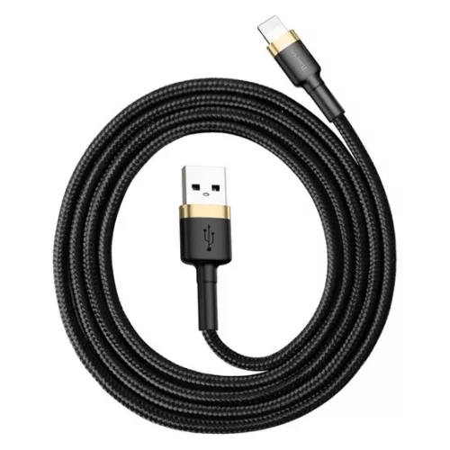 Baseus Cafule USB Type-A – iPhone, 2.4A gyorstöltő adatkábel, 1m, arany/fekete