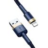 Baseus Cafule USB Type-A – iPhone, 2.4A gyorstöltő adatkábel, 1m, arany/kék