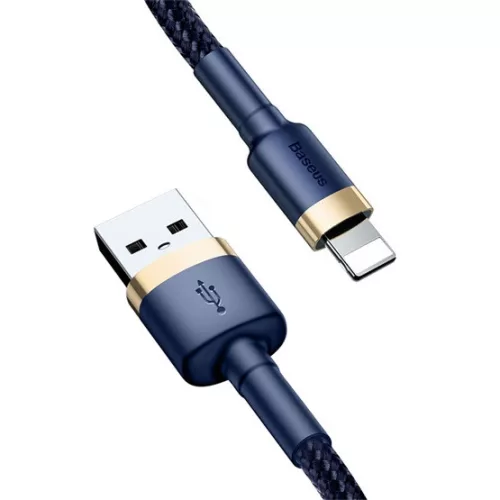 Baseus Cafule USB Type-A – iPhone, 2.4A gyorstöltő adatkábel, 1m, arany/kék