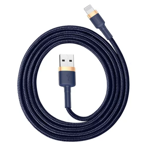 Baseus Cafule USB Type-A – iPhone, 2.4A gyorstöltő adatkábel, 1m, arany/kék