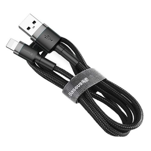 Baseus Cafule USB Type-A – iPhone, 1.5A töltőkábel, 2m, szürke/fekete