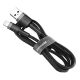 Baseus Cafule USB Type-A – iPhone, 1.5A töltőkábel, 2m, szürke/fekete