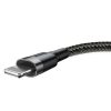 Baseus Cafule USB Type-A – iPhone, 1.5A töltőkábel, 2m, szürke/fekete