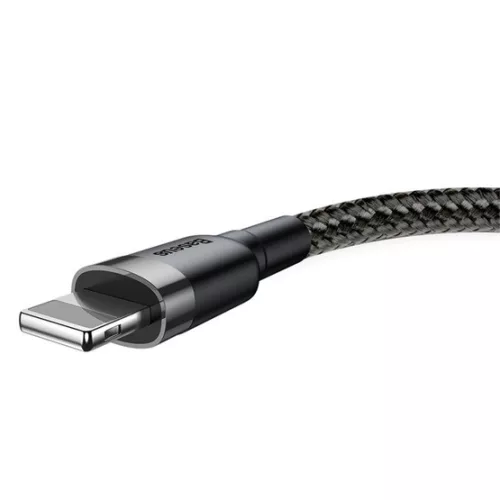 Baseus Cafule USB Type-A – iPhone, 1.5A töltőkábel, 2m, szürke/fekete