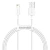 Baseus ACC Baseus Superior Series Fast Charging Data Cable USB to iPhone 2.4A 1m gyorstöltő adatkábel, fehér