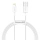 Baseus ACC Baseus Superior Series Fast Charging Data Cable USB to iPhone 2.4A 1m gyorstöltő adatkábel, fehér