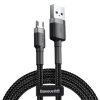 Baseus Cafule USB Type-A – Micro USB, 2.4A gyorstöltő adatkábel, 1m, szürke/fekete