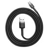 Baseus Cafule USB Type-A – Micro USB, 2.4A gyorstöltő adatkábel, 1m, szürke/fekete