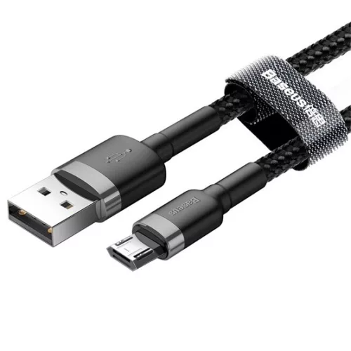 Baseus Cafule USB Type-A – Micro USB, 1.5A, töltőkábel, 2m, szürke/fekete