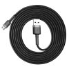 Baseus Cafule USB Type-A – Micro USB, 1.5A, töltőkábel, 2m, szürke/fekete