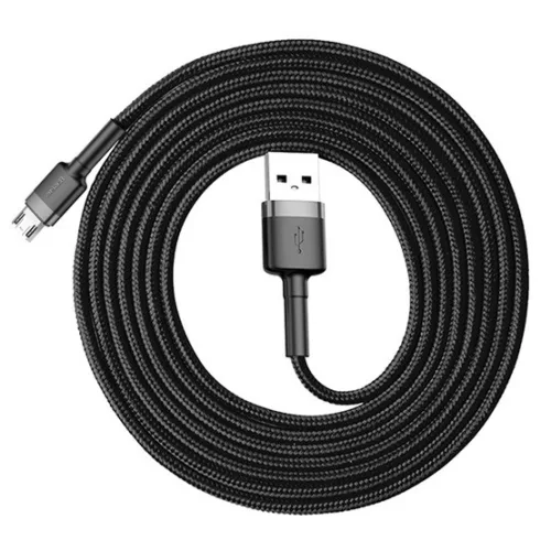 Baseus Cafule USB Type-A – Micro USB, 1.5A, töltőkábel, 2m, szürke/fekete