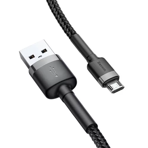 Baseus Cafule USB Type-A – Micro USB, 1.5A, töltőkábel, 2m, szürke/fekete