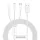 Baseus Superior USB Type-A – iPhone+USB Type-C+Micro USB, 3.5A gyorstöltő adatkábel, 1.5m, fehér