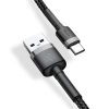 Baseus ACC Baseus Cafule USB for Type-C 3A 0.5m gyorstöltő adatkábel, szürke/fekete