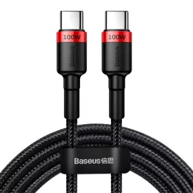   Baseus ACC Baseus Cafule USB Type-C, 100W gyorstöltő adatkábel, 2m, fekete/piros