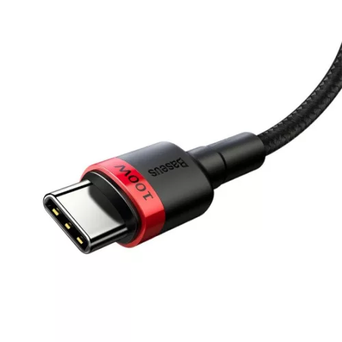 Baseus ACC Baseus Cafule USB Type-C, 100W gyorstöltő adatkábel, 2m, fekete/piros