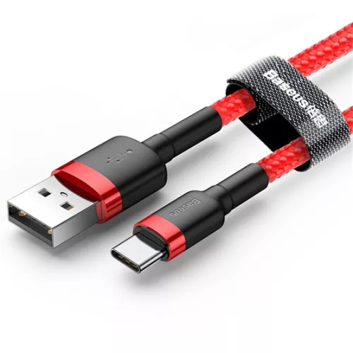 Baseus ACC Baseus Cafule USB Type-A – USB Type-C, 18W gyorstöltő adatkábel, 1m, piros