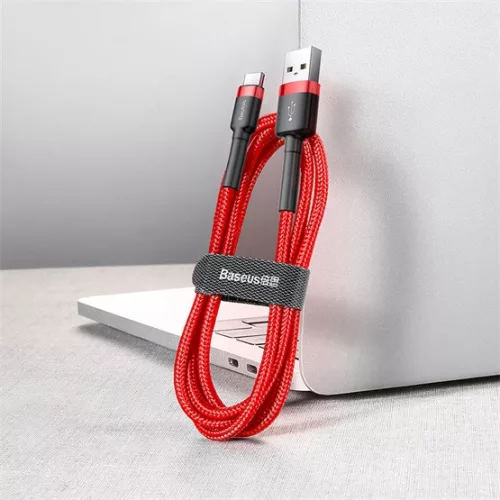 Baseus ACC Baseus Cafule USB Type-A – USB Type-C, 18W gyorstöltő adatkábel, 1m, piros