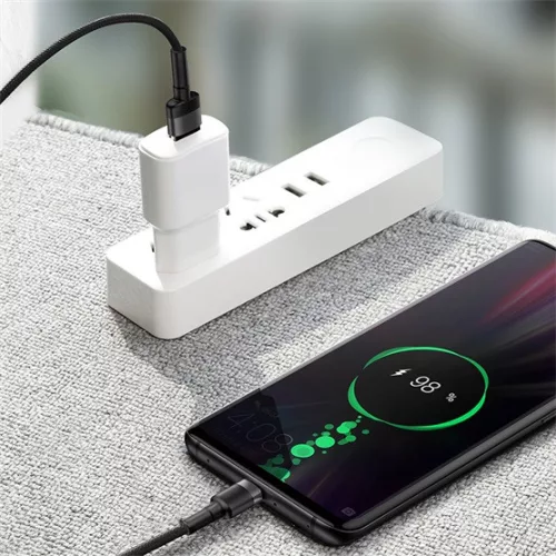 Baseus Cafule HW USB Type-A – USB Type-C, 40W gyorstöltő adatkábel, 1m, szürke/fekete