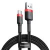 Baseus Cafule USB Type-A – USB Type-C, 2A töltőkábel, 3m, piros/fekete
