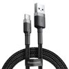 Baseus Cafule USB Type-A – USB Type-C, 2A töltőkábel, 3m, szürke/fekete