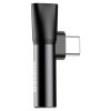 Baseus L41 USB Type-C – USB Type-C/3,5 mm jack audió és táp adapter, fekete