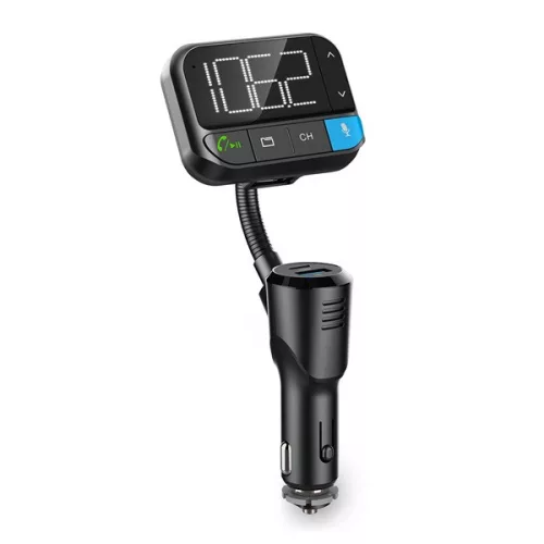 Nedis CATR1024BK FM transmitter, Bluetooth, PD 20W / QC 3.0, Gyorstöltés, Basszuskiemelés, Google Asszisztens / Siri