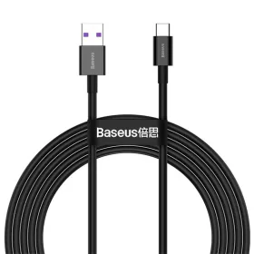   Baseus ACC Baseus Superior USB Type-A – USB Type-C, 66W gyorstöltős adatkábel, 2 m, fekete
