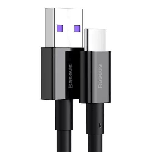 Baseus ACC Baseus Superior USB Type-A – USB Type-C, 66W gyorstöltős adatkábel, 2 m, fekete