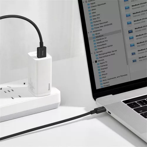 Baseus ACC Baseus Superior USB Type-A – USB Type-C, 66W gyorstöltős adatkábel, 2 m, fekete