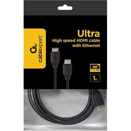 Gembird Ultra High-speed HDMI 2.1 Ethernet - HDMI 2.1 Ethernet M/M video kábel 1m fekete