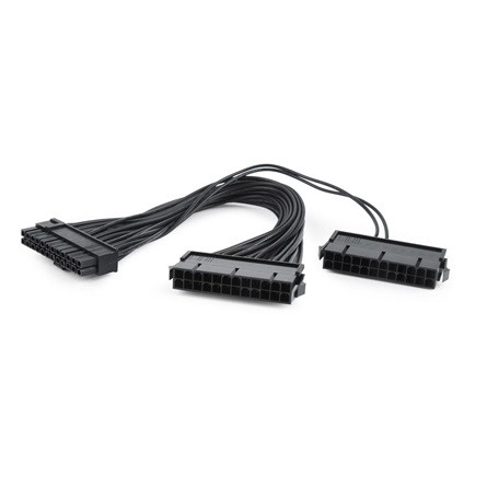 Gembird ATX 24pin F/M tápkábel 0.3m +PSU switch