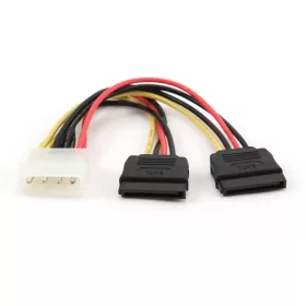   Gembird Molex Power 4pin -> 2db SATA Power M/F tápkábel 0.3m