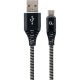 Gembird USB-C -> USB-A 2.0 M/M adatkábel 2m fekete-fehér szövet borítás