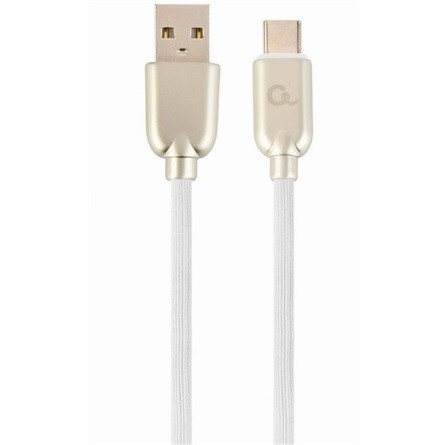 Gembird USB-C -> USB-A 2.0 M/M adatkábel 1m fehér Premium rubber