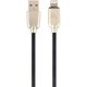 Gembird USB-A 2.0 -> Lightning M/M adatkábel 1m fekete Premium rubber